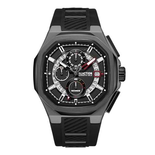 Image of Kenneth Cole Reaction Black Dial Chronograph Watch for Men - KRWGO0070102