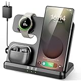 Eddibox 3 in 1 Charging Station for Samsung, Wireless Charger Stand for Galaxy S25 Ultra/S24/S23/Z Fold, Phone and Watch Charger for Samsung Watch Galaxy 8/7/6/5, Galaxy Buds 3/2/Pro