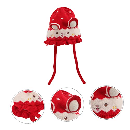 Adorable Cartoon Baby Hat Warm Knitted Ear Protection Beanie Winter Infant Cap for Boys and Girls Cute and Cozy Knitted Hat Red2