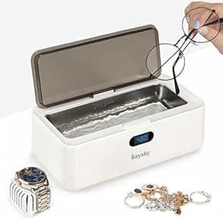 Jewelry Cleaner for Silver Gold, 500ml Jewelry Cleaner Ultrasonic Machine with Digital Timer for Eyeglass Watch Coin Retainer at-Home or Travel Use