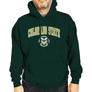 Campus Colors Adult Arch & Logo Soft Style Gameday Hooded Sweatshirt (Colorado State Rams – Green, Large)