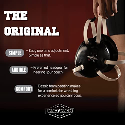 Matman U.s.a. The Original (Black) Adult Adjustable Wrestling Headgear #TOP5