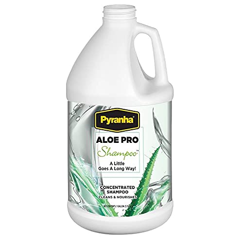 PyranhaAloe Pro Shampoo - Concentrated Equine / Multi-Species Grooming Shampoo with Vitamins A, D, E - Moisturizes, Cleanses, Adds Shine, One-Gallon Size