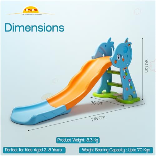Image of Toyzone Baby Deer Slide for Kids | Baby Play Slide | Indoor & Outdoor Kids Slider | Easy Assembly | Safe Rounded Design | BIS Certified | Made in India | Kids Slide for 2-8 Years, Upto 70 kgs