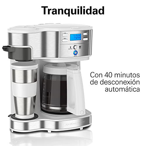 Hamilton Beach - Cafetera con doble sistema de preparación, con taza de viaje, hasta 12 tazas de café, cafetera de… - Imagen 5