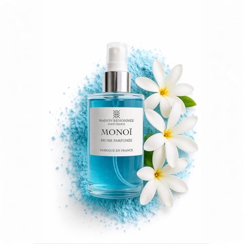 Maison Renommée Brume Parfumée Monoï, Spray d'Ambiance et Textile, 200ml, Senteur Monoï, Sans Alcool, Non Testé sur les Animaux