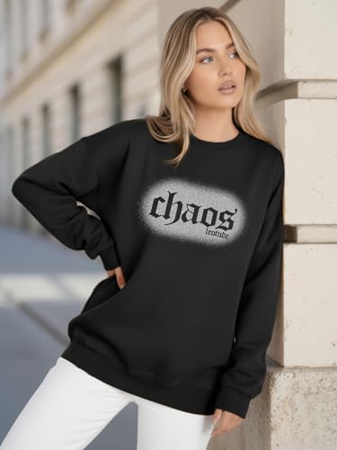 Image of LEOTUDE Women's Boyfriend Fit Loopknit Sweatshirt | Full Sleeve Drop Shoulder | Sweatshirt for Women