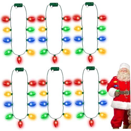 Colliers Lumineux de Noël 9 LED Lot de 6 Accessoires Fête et Festival