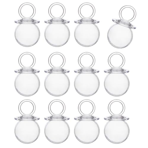 DAYLIGHE 12 recipientes para caramelos con forma de chupete, accesorios de decoración de fiesta para bebés, dijes de ducha y suministros de fiesta de bautizo