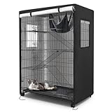 Colewin Catio Cover,37"x23.5"x50" Cover for Catio Outdoor Cat Enclosure Waterproof, 420D Cat Cage Covers for Homey Pet Cats Cages Indoor, Outdoor Cats Enclosure Covers(Black)(Catios Not Included)