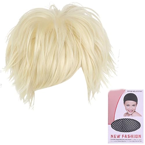 Full Head Hairpiece Adjustable Short Hair Synthetic Wigs Full Head Cover for Women Comfort Toupee for Women