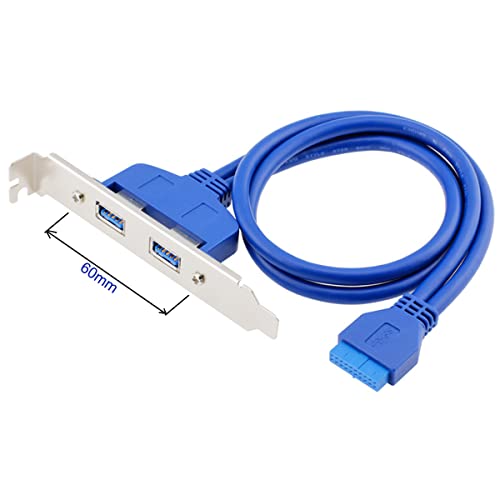 Image of Chenyang 2P USB 3.0 Female Mount Panel to Motherboard 20Pin Cable with PCI Bracket
