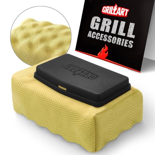 Image of GRILLART Grill Brush Bristle Free, Replaceable BBQ Cleaning Head (No Handle), Safe Replacement Cleaning Pad for Cast Iron /Stainless-Steel Grates - Black