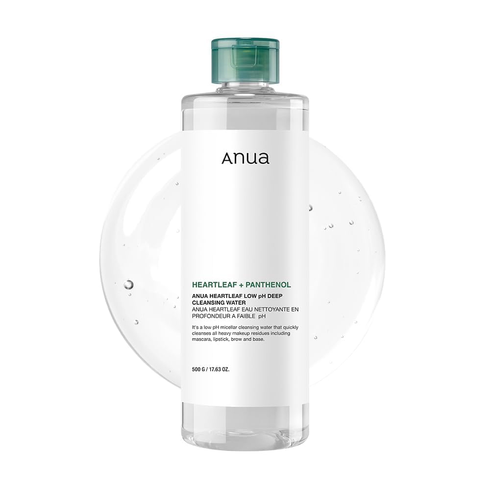 ANUA Heartleaf Low pH Deep Cleansing Water, Micella Water, Panthenol, Squalane