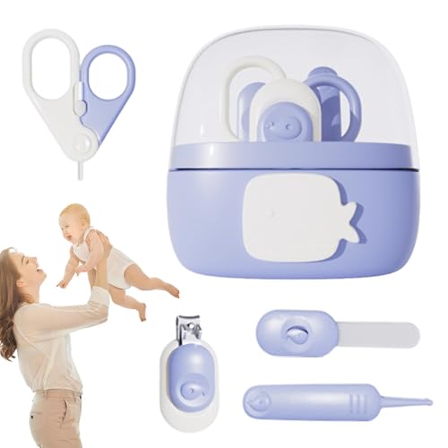 Juego de cortaúñas para niños,Juego de uñas para niños,Tapa antipolvo para cortaúñas Cartoon 4 en 1 - Clippers Tijeras Pinzas de lima para el cuidado de la manicura, kit de cuidado de