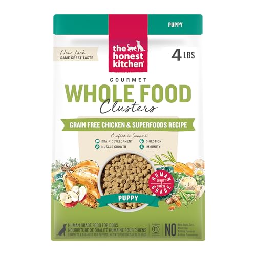 Image of The Honest Kitchen Whole Food Clusters Puppy Grain Free Chicken Dry Dog Food, 4 lb Bag