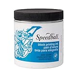 Speedball Water-Soluble Block Printing Ink, 8-Ounce Jar, White