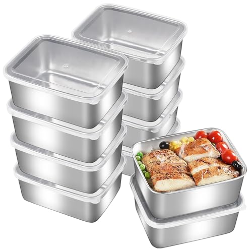 Image of Sinbyuer Stainless Steel fresh- keeping Container with cover refrigerator, Packing Box, garnish box, outdoor Picnic Container, Food Storage Container (10)