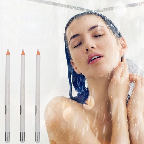 3 unidades de lápiz delineador blanco para maquillaje de ojos miniatura 4