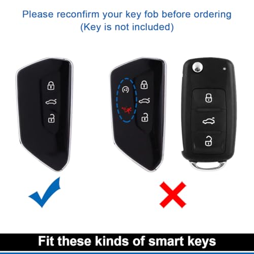 Key Fob Case Cover Compatible For VW Golf 8 MK8 ID3 Accessories Car Key Shell Chain Ring Protector
