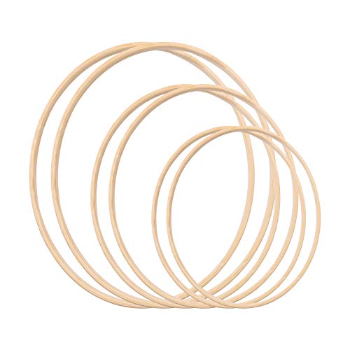 Gukasxi 6 Stück Traumfänger Ringe Set (20cm/25cm/33cm) Holz Bambus...