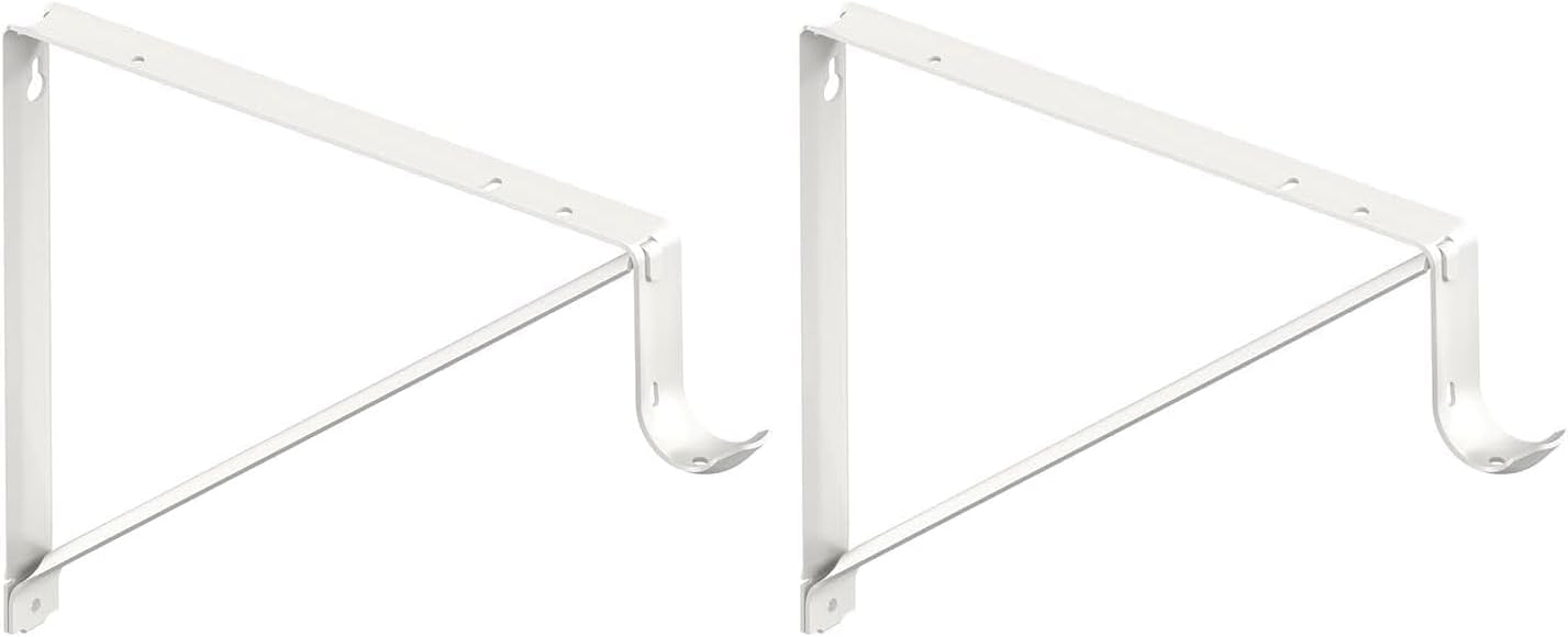 John Sterling 12.60 x 9.4 Shelf and Rod Closet Bracket, White (CD-0045-WT)