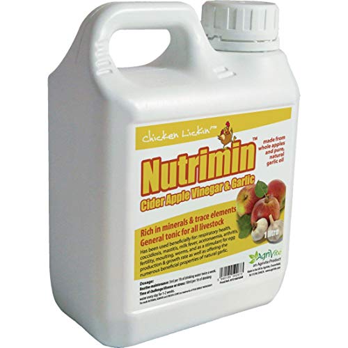 Nutrimin Cider Apple Vinegar and Garlic 1 Litre for Chickens Poultry Hatching Eggs (Pack of 10)
