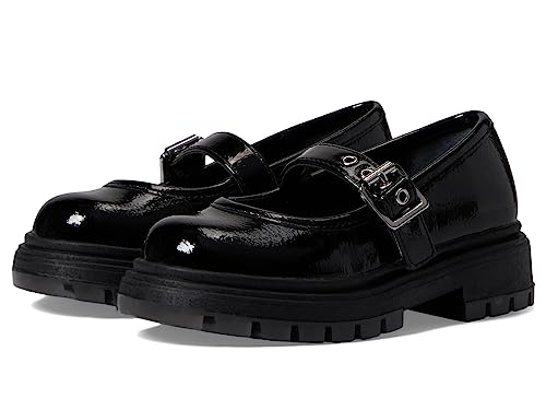 NINA Girl's Kathy (Toddler/Little Kid/Big Kid) Black Crinkle Patent 5 Big Kid M