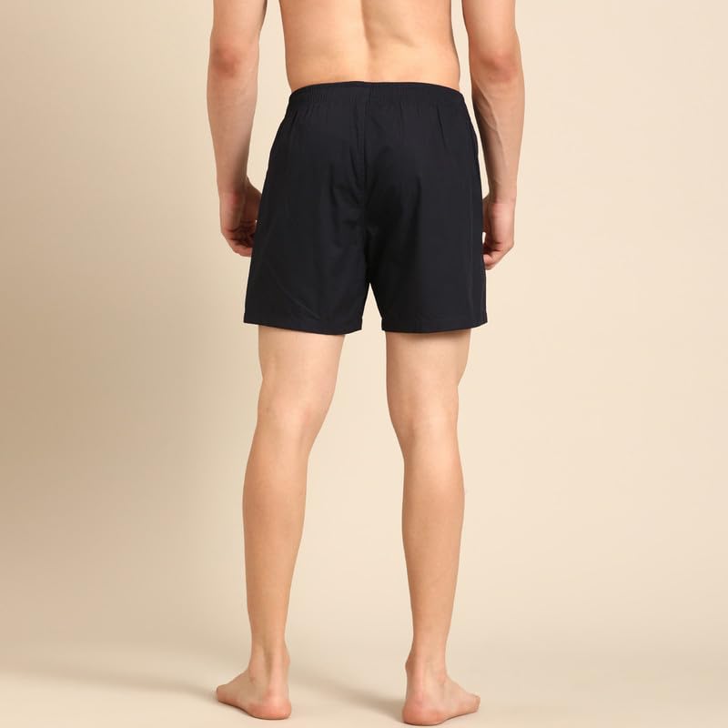 Image of Pepe Jeans Men's Solid 100% Cotton Regular Fit Long Boxer Shorts | Classic Comfortable Innerwear Long Boxer for Everyday & Lounge Wear | Soft Breathable Fabric | Elastic Waistband | All-Day Comfort