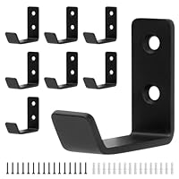 8 Pcs Black Coat Hooks Wall Mounted, Metal Single Door Robe Wall Hooks for Hanging Clothes Coat Hat Bag Cup Key Hook, in Bedroom Bathroom Kitchen Living Room Hallway(Small)