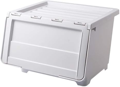 Amazon 収納ボックス 大容量 卓上 前開き 防塵 防水 多機能 収納ケース 文房具収納 化粧品収納 おもちゃ おやつ収納 リモコンラック 事務用品 キッチン収納 道具入れ 小物入れ 収納ボックス フタ付き 特大 ホワイト 1個セット 収納ケース ボックス オンライン通販