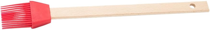 Patisse Red Silicone Pastry Brush on Birchwood Handle 10-5/8" Length, one