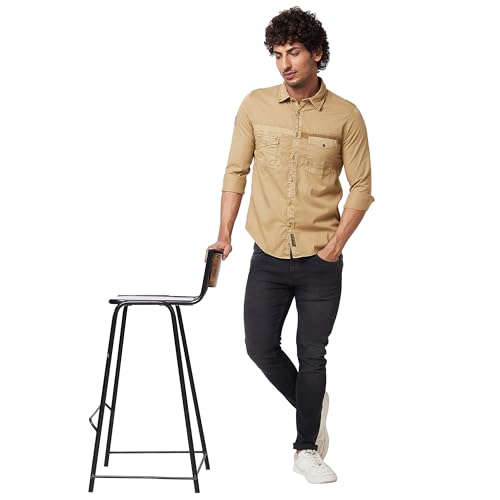 Image of Spykar Men's Regular Fit N /A Full Sleeve Printed Casual Shirts