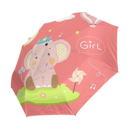 Parapluie pliable automatique éléphant mignon pour femmes et enfants