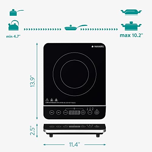 Navaris Single Portable Induction Cooktop 1 Burner Countertop Stove