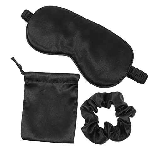GRADENEVE シルクスリープ 3点セット 目隠しパッチ ヘアシュシュ 遮光アイシェード 女性用スリープアイ