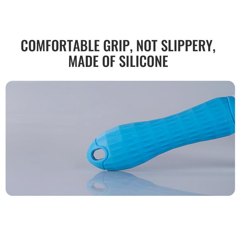 Edipets, Cat Brush, Dog Brush, for Long Fur Shedding, Detangler, Silicone and Steel Bristles, Ergonomic, Pet Accesories (Blue) - Image 4