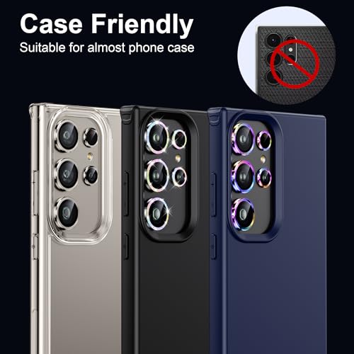Image of WSKEN for Samsung Galaxy S24 Ultra Camera Lens Protector - Ultra Thin | Case Friendly, 9H Shatterproof Tempered Glass, Anti Scratch Metal Circle, Camera Screen Protector Cover Accessories, Grey