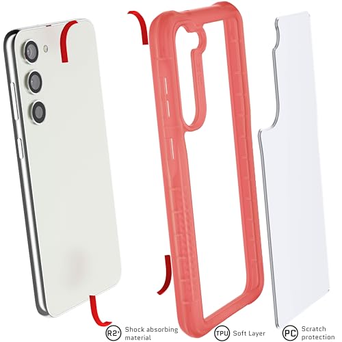 Image of Ghostek COVERT Clear Galaxy S23 Plus Case for Women Girls with Protective Bumper Grip Sides Wireless Charging Compatible Premium Shockproof Phone Cover Designed for 2023 Samsung S23+ (6.6 Inch) (Pink)