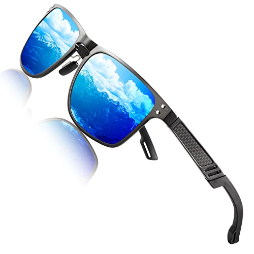 ANYLUV Polarized Sunglasses for Men Rectangular Classic Al-Mg Metal Frame Sun Glasses Mens Sunglasses with UV Protection