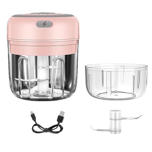 Picadora de cebolla – Procesador de verduras pequeño recargable, trituradora de ajos | Máquina automática de prensado de ajo y picadora de cebolla, cortador eléctrico de verduras y picador para M