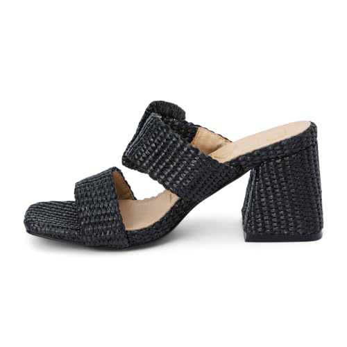 BEACH by Matisse Womens Lucy Block Casual Sandals Casual High Heel 3" & Up - Black3