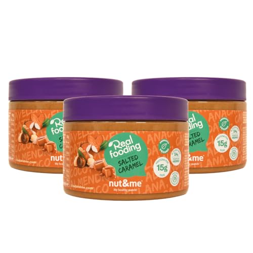 Crème au caramel salé Realfooding 750g nut&me | Saveur caramel salé | Riche en fibres | Source de fer | Source de potassium | Source de calcium |...