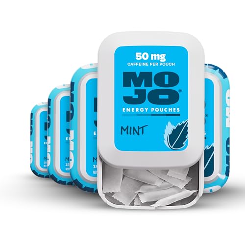 Image of MOJO Energy Pouches Mint Flavor, 50 mg per Caffeine Pouch, 15 Pouches, 5-Pack