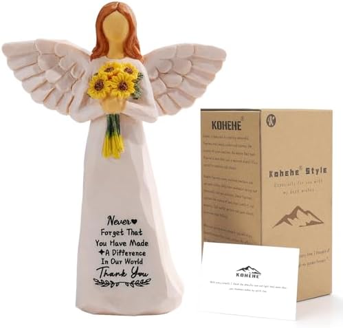 Thank You Gifts for Women,Teacher Appreciation Gifts,5.5'' Handmade Angel Figurine Gfit for Teacher Retirement Party,Appreciation Gift for Teacher Coworkers Boss Lady