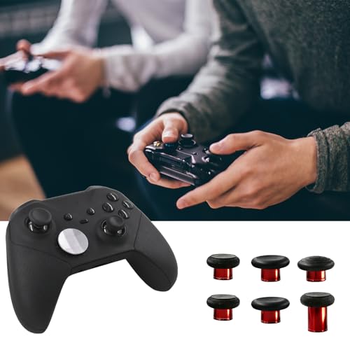Image of 6 in 1 Metal Thumbsticks Replacement for Xbox Elite Series 2 Controllers, Thumbsticks for Elite Series 2 Core Controllers, Elite Series 2 Controller Replacement Thumbsticks,Red