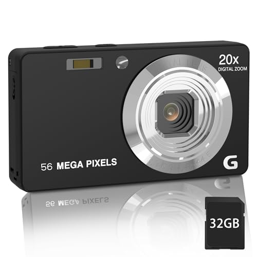 Focusify Digital Camera,4K Ultra Hd 56Mp Autofocus Camera,Digital Point And Shoot Camera With 20X Zoom Anti Shake,Video Camera With 32Gb Sd Card For Adults,Teens,Beginners(Black) view 1