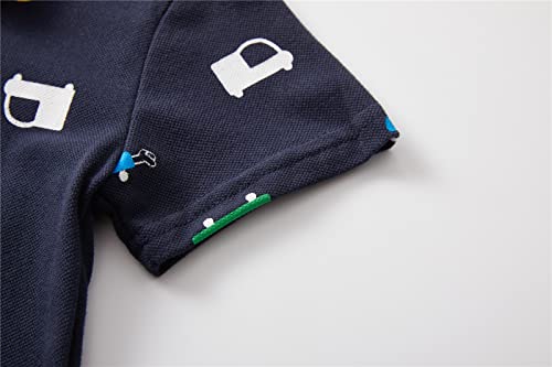 Mud Kingdom Little Boys Summer Polo Shirt School Holiday Navy Blue Casual Size 6 thumb #5