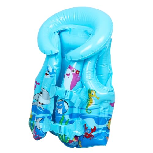 Image of Swimming Inflatable PVC Safety Life Jacket for Boys & Girls| Beginner Learning Adjustable Swim Safety Vest for Kids|Children Water Floatation Trainer for Poll, Beach, Boating