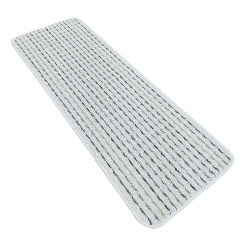 国産 綿混超ロングキッチンマット #A3 ストライプ柄 グレー 45x270cm 洗濯機で丸洗いOK 裏面スベリ止め加工 コットン素材使用 ナチュラルな素材感 日本製